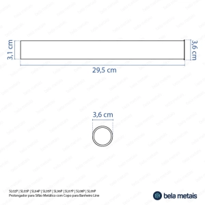 Prolongador de Sifão Metálico (Line Dourado)