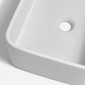 Cuba de Banheiro Concreto Apoio Retangular 42 cm (Tessa Off White)