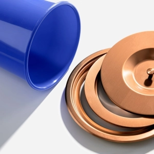 Lixeira Embutida de Cozinha Inox Redonda 5 Litros (Ros&eacute; Gold Fosca) - Outlet