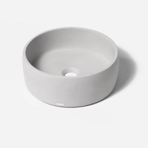 Cuba de Banheiro Concreto Apoio Redonda 35 cm (Small Off White)