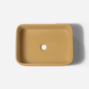 Cuba de Banheiro Concreto Apoio Retangular 42 cm (Tessa Gold)