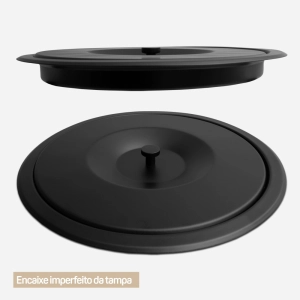 Lixeira Embutida de Cozinha Inox Redonda 5 Litros (Preta Fosca) - Outlet