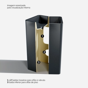 Cuba de Banheiro Lou&ccedil;a Piso Quadrada 40 cm (Veneza Preta)