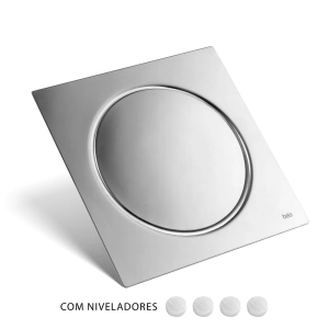 Ralo Click Inteligente de Banheiro 15x15 cm (Inox Espelhado)