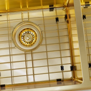 Grade Aramada Inox para Cuba Dupla 32x37 cm (Dourada | Ouro Fosca)