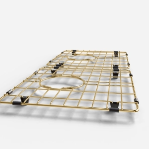 Grade Aramada Inox para Cuba Dupla 32x37 cm (Dourada | Ouro Fosca)