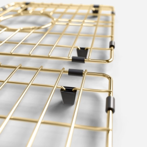 Grade Aramada Inox para Cuba Dupla 32x37 cm (Dourada | Ouro Fosca)