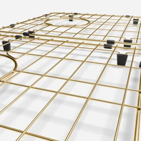 Grade Aramada Inox para Cuba Dupla 35x34 cm (Dourada | Ouro Fosca) Produto Grade Aramada Inox para Cuba Dupla 35x34 cm (Dourada | Ouro Fosca)