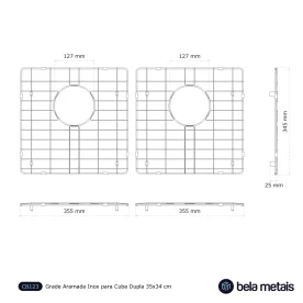 Grade Aramada Inox para Cuba Dupla 35x34 cm (Dourada | Ouro Fosca) Produto Grade Aramada Inox para Cuba Dupla 35x34 cm (Dourada | Ouro Fosca)