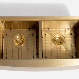 Grade Aramada Inox para Cuba Dupla 35x34 cm (Dourada | Ouro Fosca) Produto Grade Aramada Inox para Cuba Dupla 35x34 cm (Dourada | Ouro Fosca)