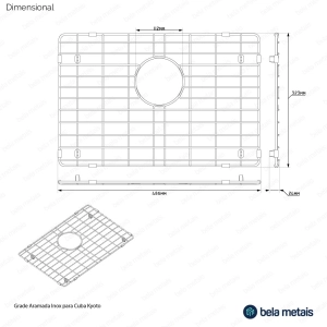 Grade Aramada Inox 49x32 cm (Preta | Grafite Fosca)