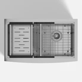 Produto Kit Cuba Dupla Fazenda Workstation Inox com Acessórios (Ise Escovada)
