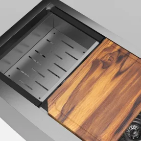 Produto Kit Cuba Dupla Fazenda Workstation Inox com Acessórios (Ise Escovada)