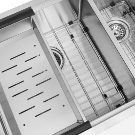 Kit Cuba Dupla Workstation Inox com Acessórios (Kai Escovada) Produto Kit Cuba Dupla Workstation Inox com Acessórios (Kai Escovada)