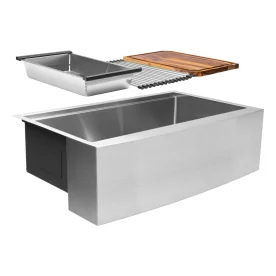 Produto Kit Cuba Fazenda Workstation Inox com Acessórios (Narita Escovada)