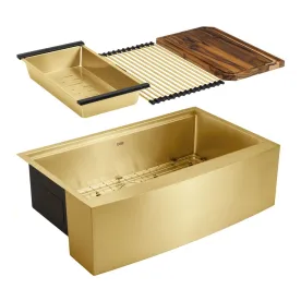 Kit Cuba Fazenda Workstation Inox com Acessórios (Narita Ouro Fosca) Produto Kit Cuba Fazenda Workstation Inox com Acessórios (Narita Ouro Fosca)