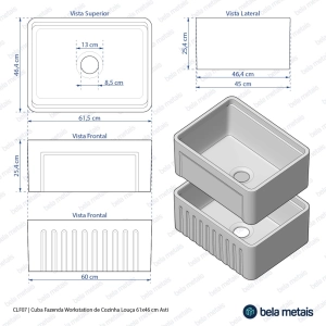 Kit Cuba Fazenda Workstation Louça com Acessórios (Asti Branca)