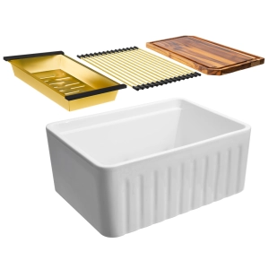 Kit Cuba Fazenda Workstation Louça com Acessórios Dourados (Asti Branca) Produto Kit Cuba Fazenda Workstation Louça com Acessórios Dourados (Asti Branca)