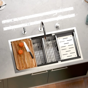 Kit Cuba Workstation Inox com Acess&oacute;rios (Kobe Escovada)