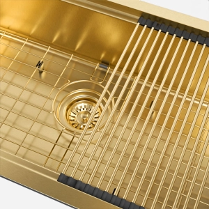 Kit Cuba Workstation Inox com Acessórios (Osaka Dourada Fosca)