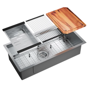 Kit Cuba Workstation Inox com Acessórios (Osaka Escovada)