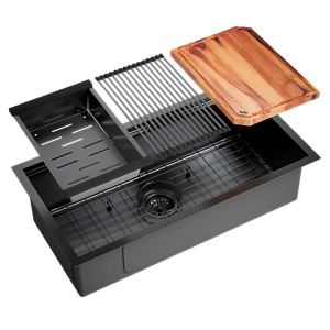 Kit Cuba Workstation Inox com Acessórios (Osaka Grafite Fosca)