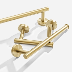 Kit de Acessórios para Banheiro Inox (Tarsila Ouro Fosco)