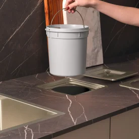 Produto Lixeira Embutida de Cozinha Inox Quadrada 5 Litros (Ryo Escovada) - Outlet