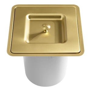 Lixeira Embutida de Cozinha Inox Quadrada 5 Litros (Ryo Ouro Fosca)