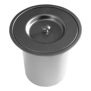 Lixeira Embutida de Cozinha Inox Redonda 5 Litros (Mizu Grafite Fosca)