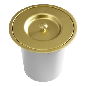 Lixeira Embutida de Cozinha Inox Redonda 5 Litros (Mizu Ouro Fosca)