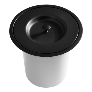 Lixeira Embutida de Cozinha Inox Redonda 5 Litros (Mizu Preta Fosca)