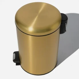 Lixeira Inox Redonda com Pedal 12 Litros (Ouro Fosca) Produto Lixeira Inox Redonda com Pedal 12 Litros (Ouro Fosca)