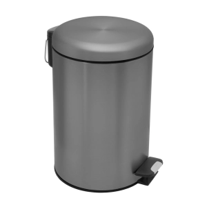 Produto Lixeira Redonda com Pedal 12 Litros (Grafite Fosca)