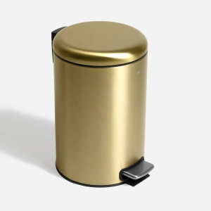 Lixeira Redonda com Pedal 12 Litros (Ouro Fosca) - Outlet