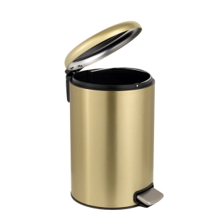 Lixeira Redonda com Pedal 12 Litros (Ouro Fosca) - Outlet
