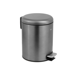 Produto Lixeira Redonda com Pedal 5 Litros (Grafite Fosca)