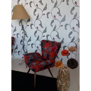 Papel de Parede Floral Lav&aacute;vel 10,00 x 0,53 m (Audacia Sei)