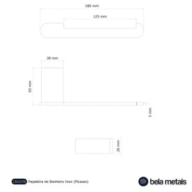 Papeleira de Banheiro Inox (Picasso Grafite Fosco) - Outlet Produto Papeleira de Banheiro Inox (Picasso Grafite Fosco) - Outlet