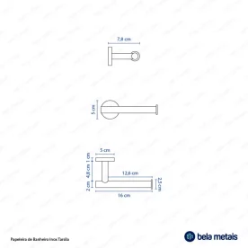 Papeleira de Banheiro Inox (Tarsila Escovado) - Outlet Produto Papeleira de Banheiro Inox (Tarsila Escovado) - Outlet