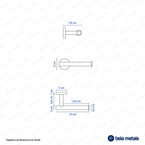 Papeleira de Banheiro Inox (Tarsila Rosé Gold Fosco)