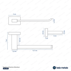 Papeleira (Mondrian Cromado)