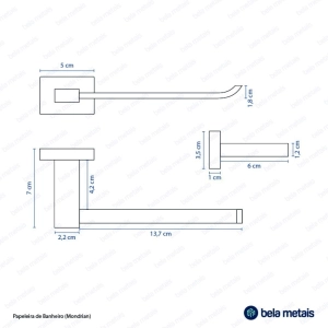 Papeleira (Mondrian Dourado) - Outlet