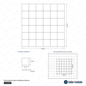 Pastilhas Adesivas Metálicas (Marmo)