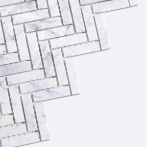 Pastilhas de Pedra Espinha de Peixe 29x25 cm (Mármore Carrara)