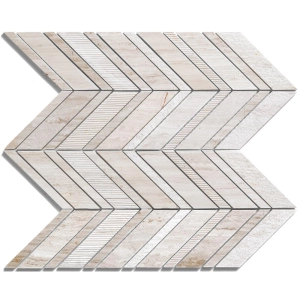 Pastilhas de Pedra Espinha de Peixe 30x30 cm (Mármore Branco Wood) Produto Pastilhas de Pedra Espinha de Peixe 30x30 cm (Mármore Branco Wood)