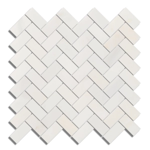 Pastilhas de Pedra Espinha de Peixe (Mármore Branco) Produto Pastilhas de Pedra Espinha de Peixe (Mármore Branco)