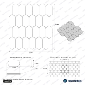Pastilhas de Pedra Folhas (Mix de M&aacute;rmores)
