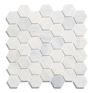 Pastilhas de Pedra Hexagonal (Mármore Oriental Branco) Produto Pastilhas de Pedra Hexagonal (Mármore Oriental Branco)