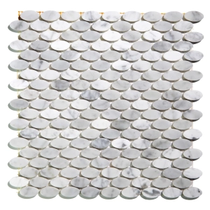 Pastilhas de Pedra Oval (M&aacute;rmore Carrara)